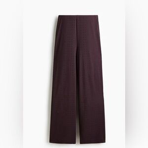 Elegant Women's burgandy Wide-Leg Pants with gems Small new